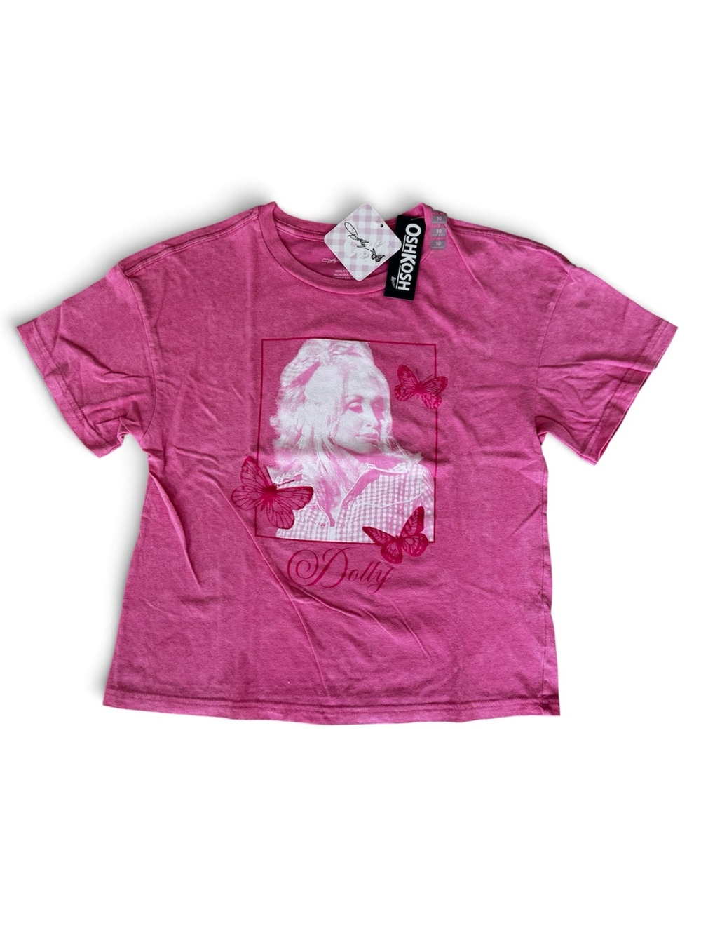 Girls’ Bright Pink Dolly Graphic Tee with Butterflies by OshKosh B’gosh